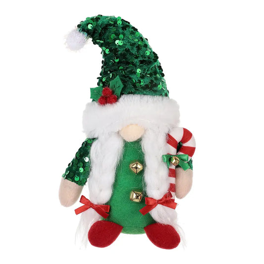 Christmas Gnome Elf Sequen- Green