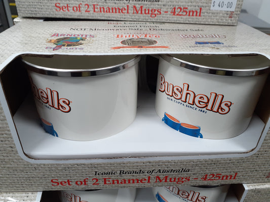 Mugs Enamel Bushells Set 2