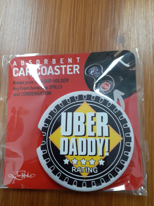 Lisa Pollock Car Coaster Uber Daddy