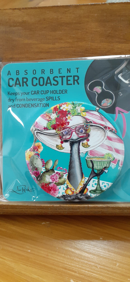 Lisa Pollock Marg Emu Car Coaster