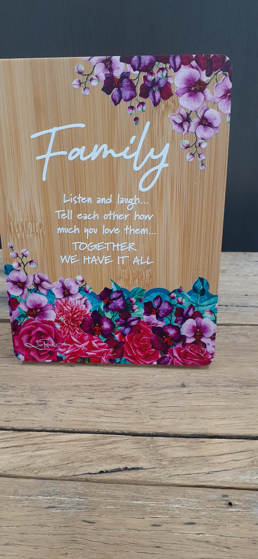 Affirmation Plaque Family Rose Bouquet