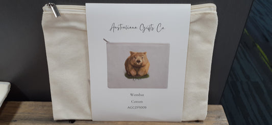 Cotton Zipped Pouch Wombat