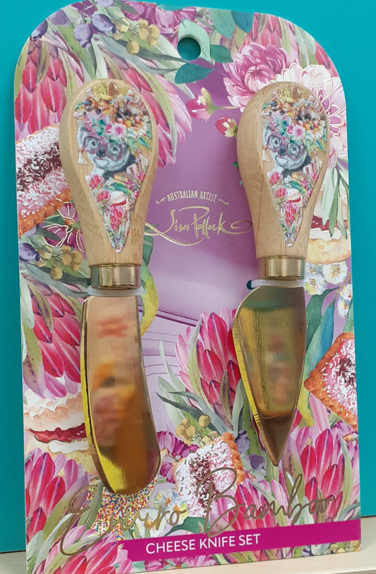 Lisa Pollock Cheese Knives on Backing Board Oz Foodie