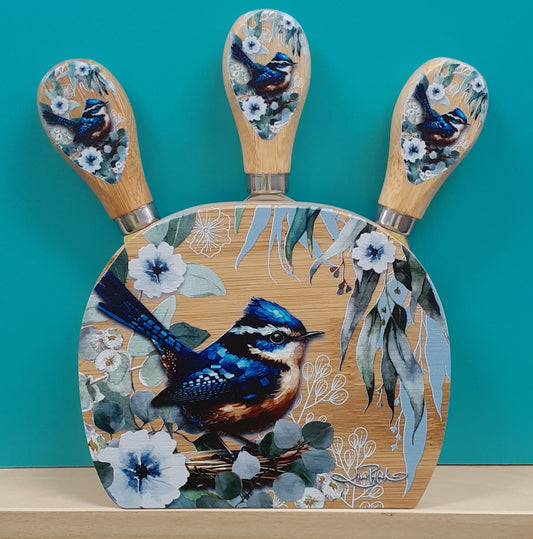 Lisa Pollock Cheese Knife Block Cheeky Wrens