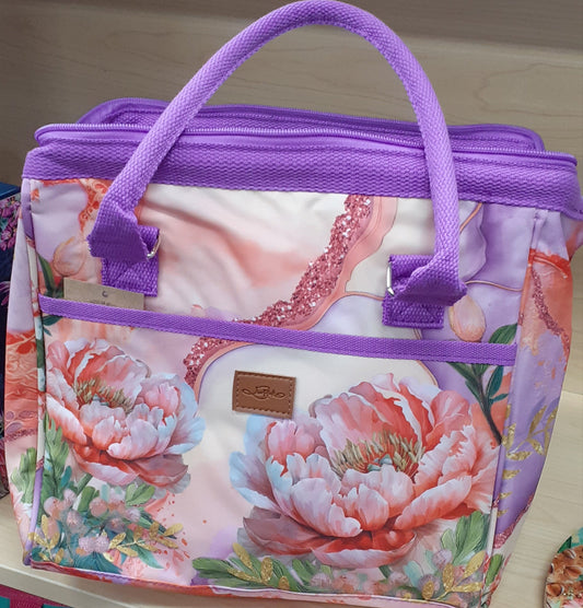 Lisa Pollock Lunch Cooler Bag Coral Peony