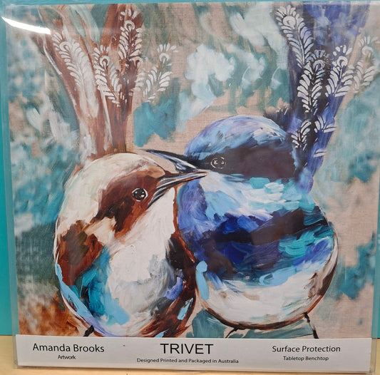 Trivet with bird design and 'Ananda Books' branding