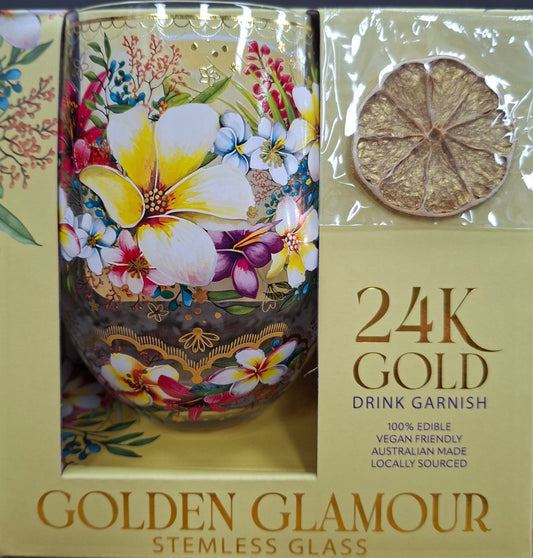 Lisa Pollock Stemless Glass Paradise Bloom