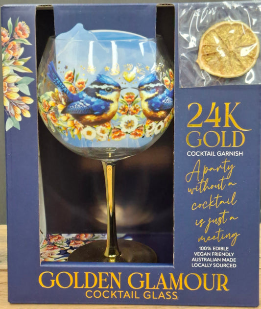 Lisa Pollock Cocktail Glass Royal Wrens