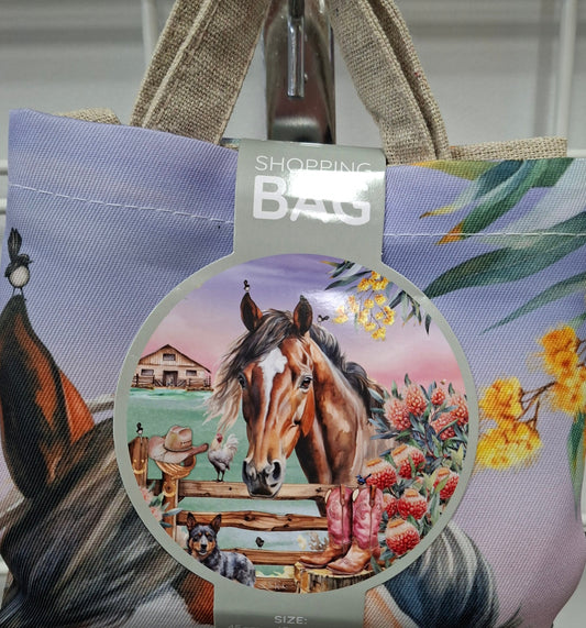 Product packaging with horse illustration on a grid background