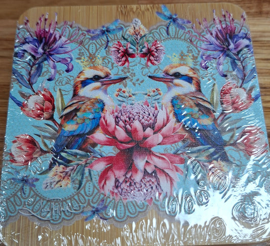 Lisa Pollock Coaster Set 4 Vintage Kooka's