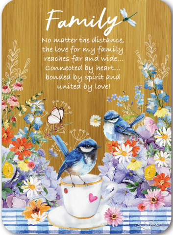 Bamboo Affirmation Plaque Teatime Wrens Family