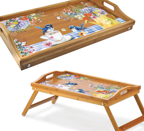 Bamboo Breakfast Tray Teatime Wrens