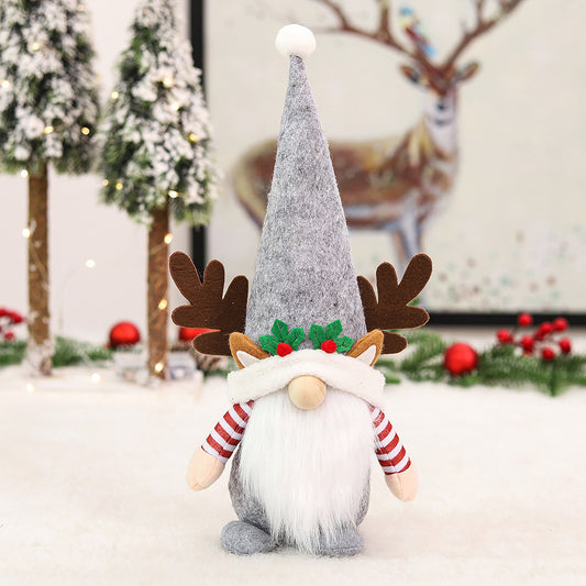 Christmas Gnome Elf with Antlers - Silver