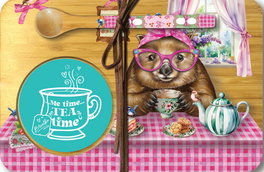 Bamboo Teatime Tray with Spoon Wonda Wombat