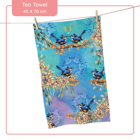Tea Towel Royal Wrens