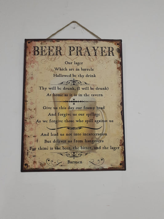 Beer Prayer Sign