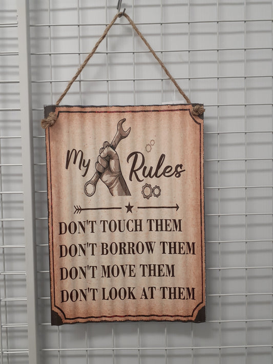 My Rules Man Cave Sign