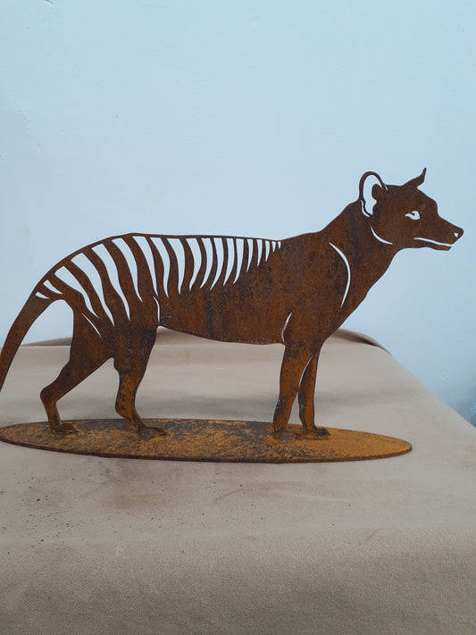 Rusty Tasmanian Tiger on Stand