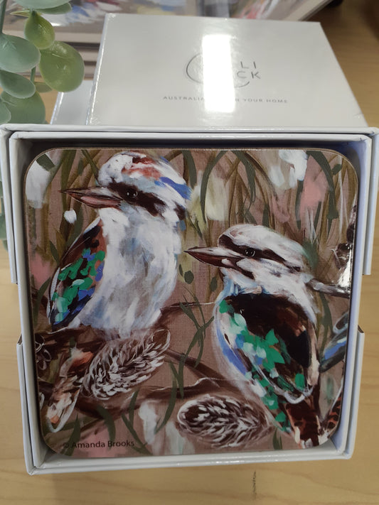 Kookaburra & Banksia Coaster Set Boxed