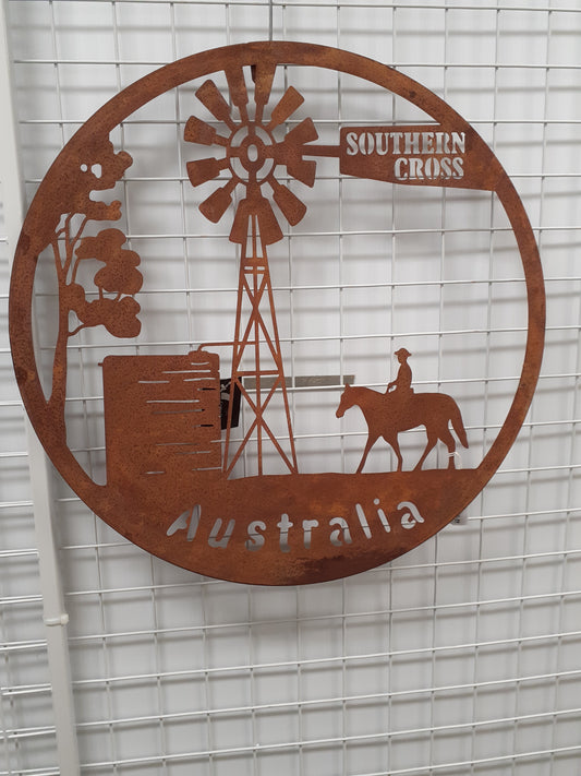 Southern Cross Windmill Round WallArt