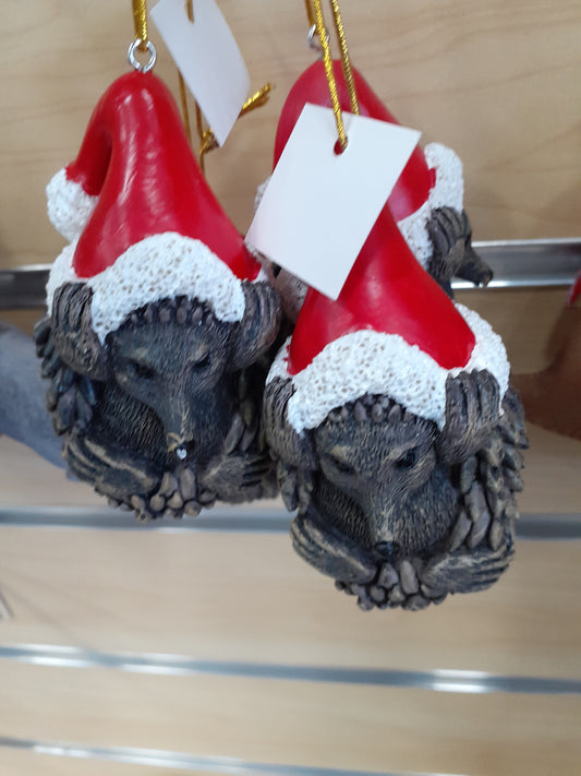 Xmas Echidna with Hat Resin