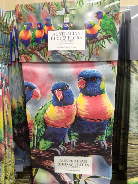 Tea Towel Lorikeet & Bottlebrush Bird & Flora Collection