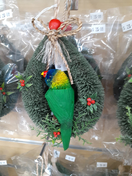 Rainbow Lorikeet Xmas Door Hanger