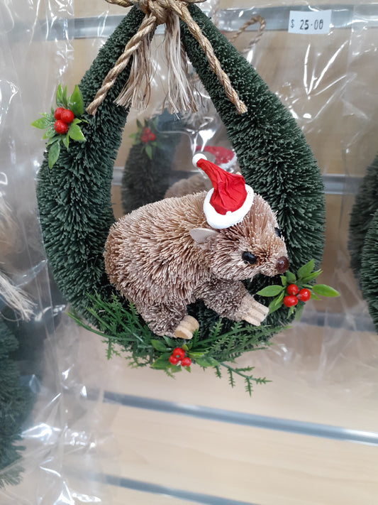 Wombat Xmas Door Hanger