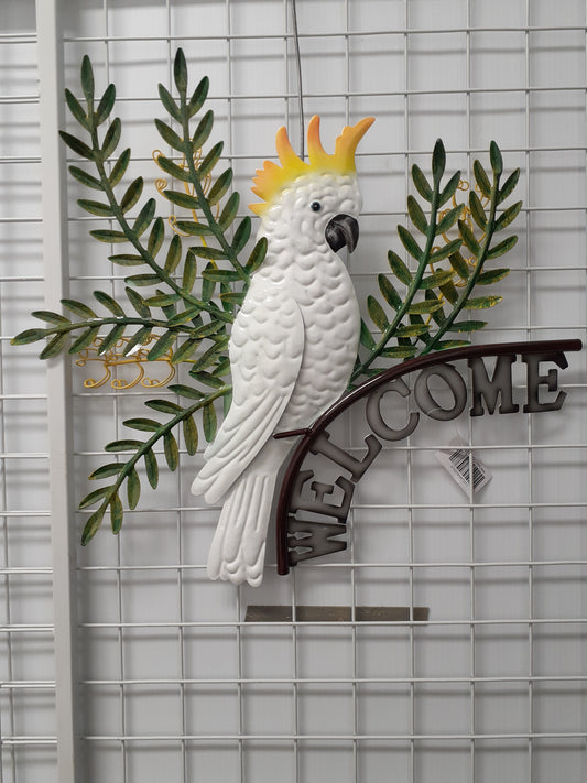 White Cockatoo with Banksia Welcome Wall Art