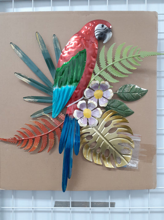 Red Parrot Tropical Wall Hanging