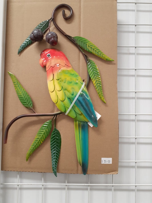 Single Parrot with Gumnuts Wall Art