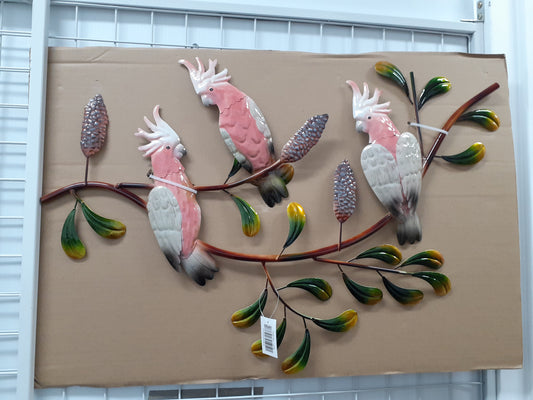 Galah Trio on Banksia Wall Art