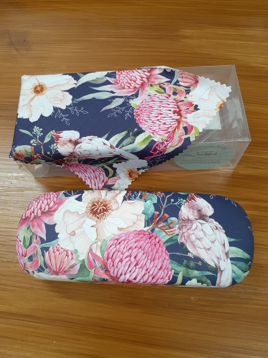 Lisa Pollock Glasses Case Warm Waratahs