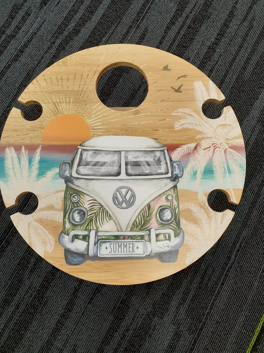 Lisa Pollock Picnic Table Small Round Kombi Sunset