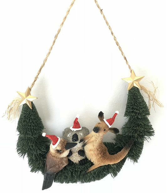 Aussie Door Hanger 3 Animals Christmas