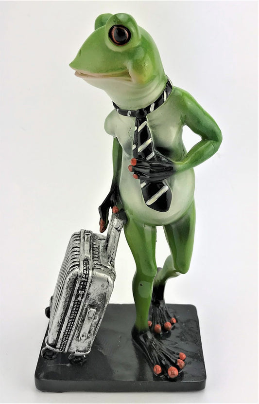 Quirky Frog Standing Suitcase & Tie