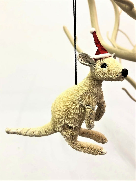 Kangaroo White Christmas Tree Ornament