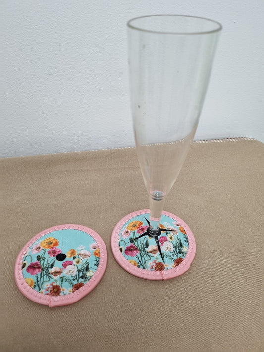 Lisa Pollock Summer Poppies Wine Glass Coaster